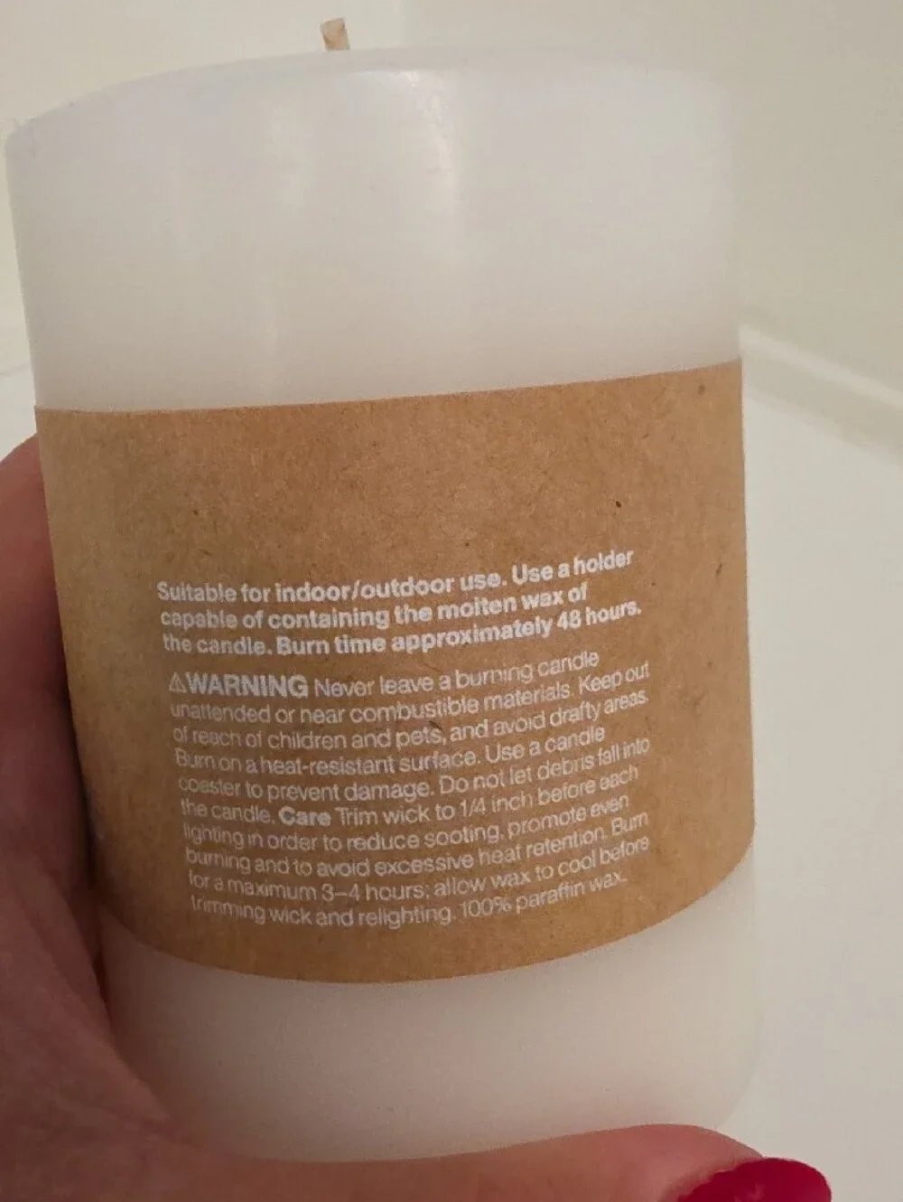 Crate&Barrel White Lemon Leaf & Geranium Pillar Candle